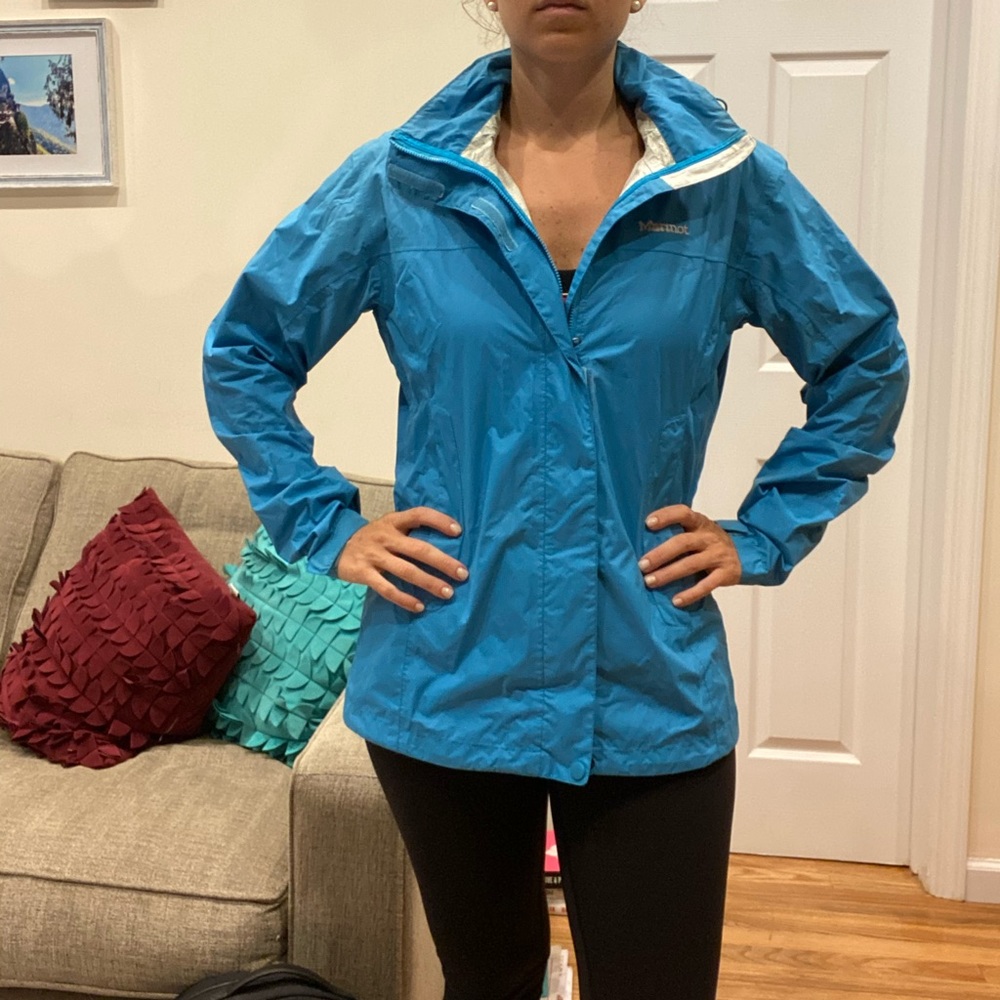 Marmot blue raincoat